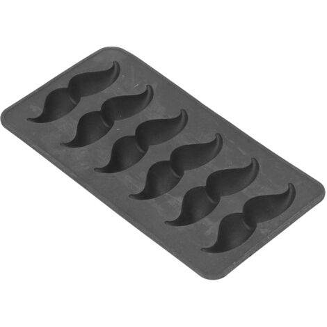 Moule en silicone noir en forme de moustache, idéal pour les aliments, bac à glaçons pour une utilisation domestique estivale. - AquaForge (1/5)