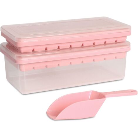 Bac à glaçons en silicone alimentaire avec couvercle et récipient de congélation, 2 x 36 petits glaçons anti-déversement - AquaForge (1/5)
