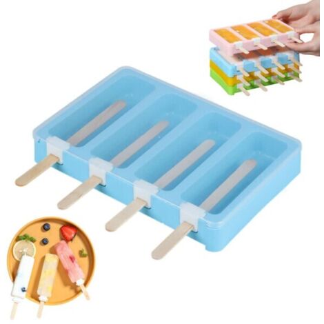 Moule à glace avec 50 bâtonnets de glace - Faites-les vous-même à la maison (bleu) - AquaForge (1/5)