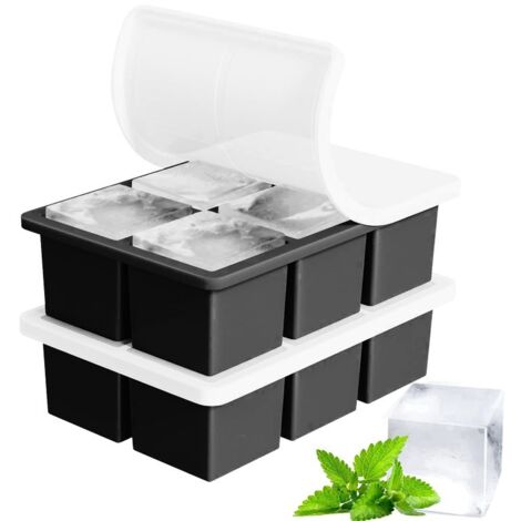 Moules à glaçons en silicone avec couvercles, grands et carrés, flexibles, faciles à démouler, sans BPA, idéaux pour les aliments pour bébés, ensemble AquaForge (1/5)