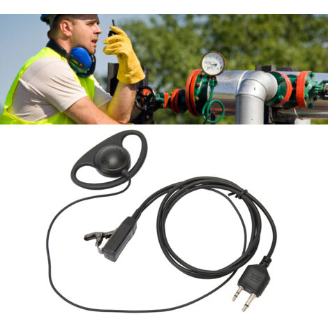 Oreillette professionnelle à 2 broches pour talkie-walkie, clip métallique et câble de haute qualité pour une durabilité accrue.-AquaForge (1/5)