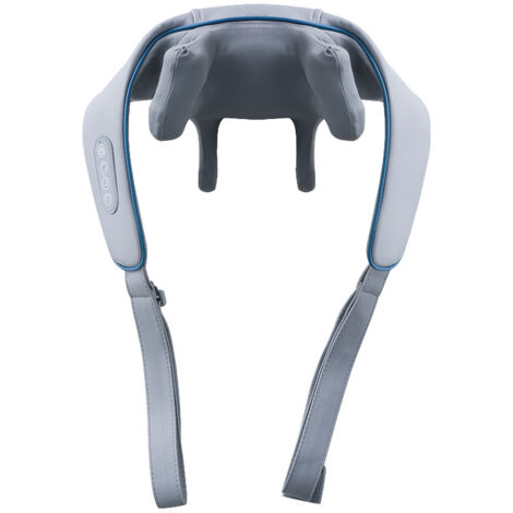 Appareil de massage gris pour soulager les douleurs cervicales, masseur pour la nuque et les épaules avec fonction chauffante, massage shiatsu portable pour la nuque et le dos. (1/5)