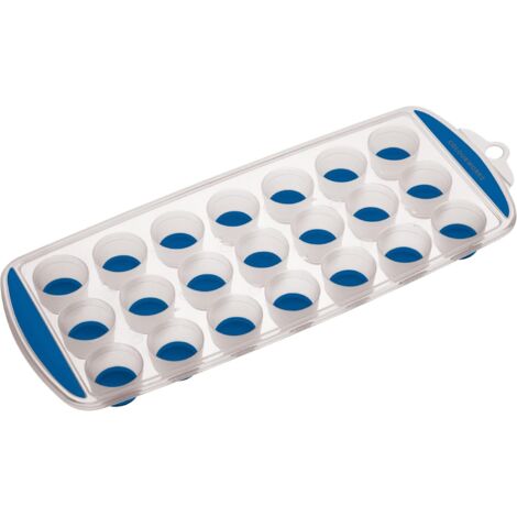 Bac à glaçons en silicone, 21 glaçons en relief, 11,9 x 29,9 x 2,5 cm, bleu - AquaForge (1/5)