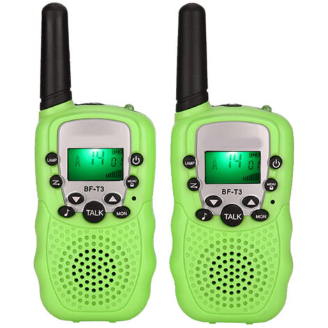 Lot de 2 talkies-walkies UHF longue portée pour enfants, 22 canaux, verts.-AquaForge (1/5)