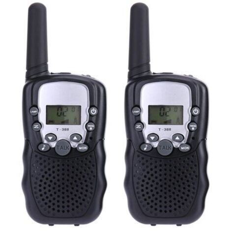 Mini talkie-walkie sans fil haute fréquence pour enfants (noir), lot de 2-AquaForge (1/4)