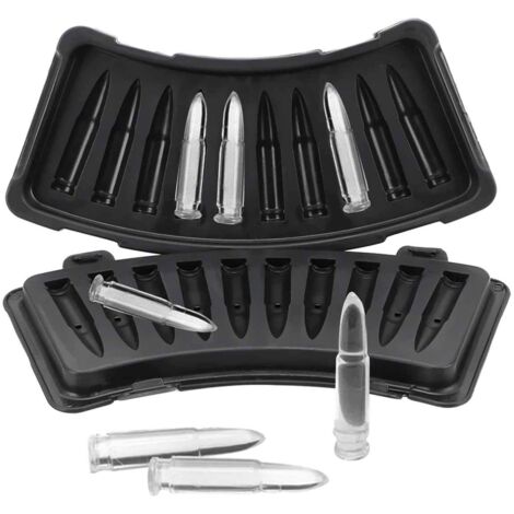 Cartouches de glace, balles, balles de fusil, moule à glaçons en plastique noir - AquaForge (1/4)