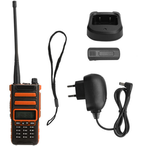Kit talkie-walkie portable double bande pour extérieur, écran LCD, 100-240 V, orange, prise UE-AquaForge (1/5)