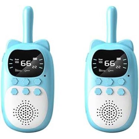 Talkies-walkies pour enfants avec longue portée et lampe torche pour jeux de camping en plein air (bleu)-AquaForge (1/5)