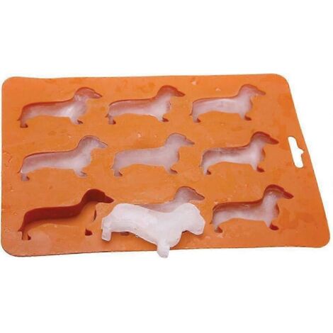 Bac à glaçons en forme de chien, 9 cavités, style teckel, sans BPA - Idéal pour le congélateur, les aliments et l'eau. - AquaForge (1/5)