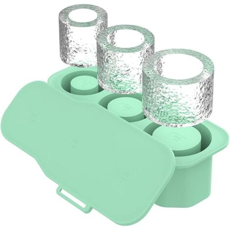 Moule à glaçons en silicone, compatible avec les verres Stanley, bac à glaçons (590-1180 ml), couvercle, permet de réaliser 3 cylindres creux, accessoires - AquaForge (1/5)