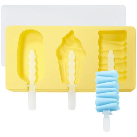 Moules à glace en silicone, parfaits pour faire des glaces maison. Démoulage facile. Moules à glace jaunes. - AquaForge (1/5)
