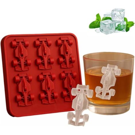 Moule à glaçons générique Formule 1, voiture de course de Formule 1, plateau 3D à 6 cavités avec outils de pâtisserie à faire soi-même, moules - AquaForge