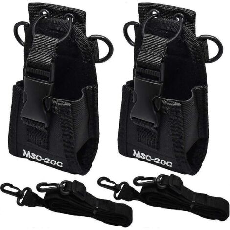 Lot de 2 étuis universels en nylon pour radio, multifonctionnels, avec poche tactique pour talkie-walkie, 13,5 x 8 x 4,5 cm, compatibles avec téléphone, GPS et talkie-walkie.-AquaForge (1/3)