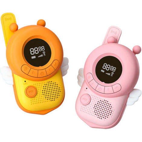 Paire de talkies-walkies pour enfants, rose et jaune, deuxième génération-AquaForge (1/3)