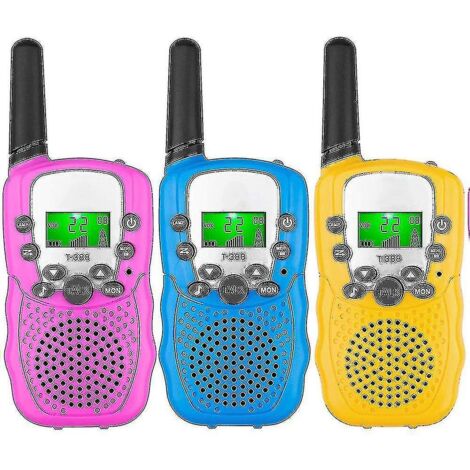 Lot de 3 talkies-walkies pour enfants, portée de 4,8 km avec lampes torches rétroéclairées-AquaForge (1/2)