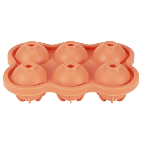 Lot de 2 moules à glaçons en silicone alimentaire à 6 cavités pour faire des glaçons sphériques, ustensiles de cuisine, orange - AquaForge (1/5)