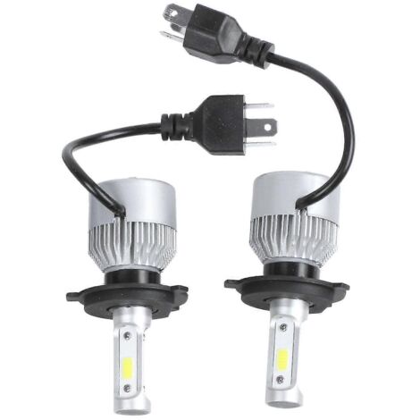 2 ampoules LED S2 H4 72W 8000LM pour phares de voiture, feux de croisement/route, blanc 6000K, code S202412277175-AquaForge