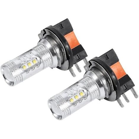 2 ampoules LED blanches H15 80W pour phares de voiture (feux de route auxiliaires) - AquaForge (1/4)