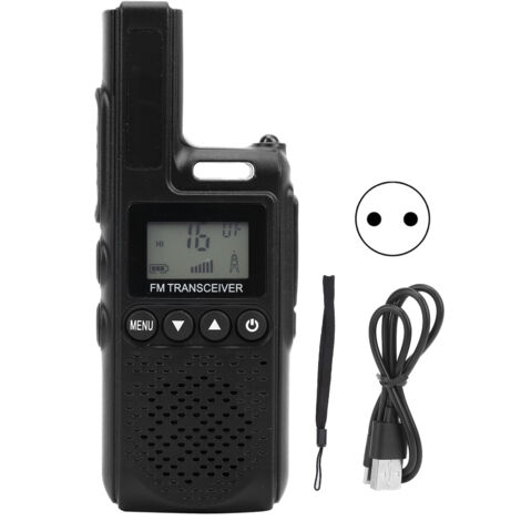 Mini talkie-walkie portable 99 canaux longue portée pour hôtels, noir, prise UE, 100-240 V-AquaForge (1/5)