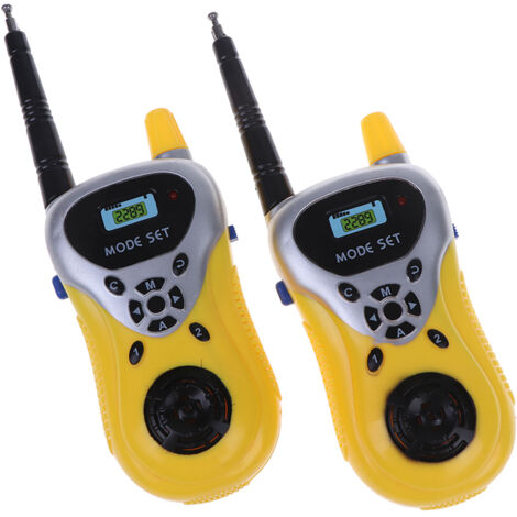 2e mini talkie-walkie pour enfants, station de radio portable, jaune, taille unique-AquaForge (1/5)