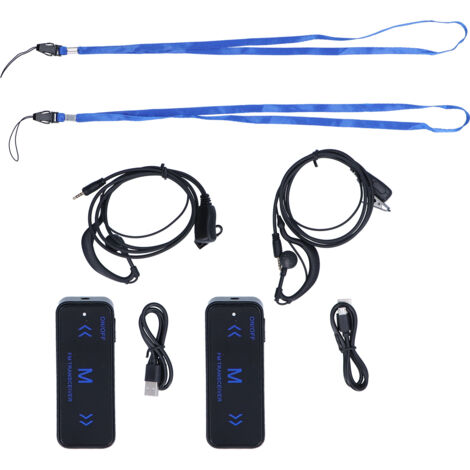 1 paire de mini talkies-walkies radio ultra-fins avec oreillette pour supermarchés, centres commerciaux et hôtels-AquaForge (1/5)