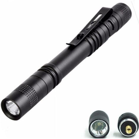 Mini lampe torche tactique LED de type stylo, légère, ultra-résistante, en alliage d'aluminium noir, idéale pour un usage quotidien, la randonnée et le camping - AquaForge (1/5)