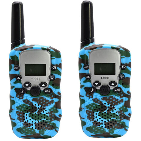 Talkie-walkie camouflage bleu, portée de 3 km, jeu de camping en plein air, cadeau idéal pour les enfants-AquaForge (1/5)