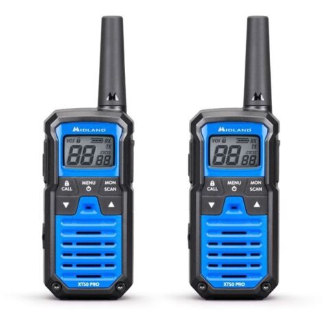 Paire de talkies-walkies doubles MIDLAND XT50 Pro - Avec batterie, chargeur et clip ceinture - C1464-AquaForge (1/5)