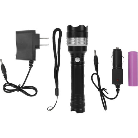 Lampe torche portative en alliage d'aluminium brillant, noire, idéale pour le camping et la chasse. - AquaForge (1/5)