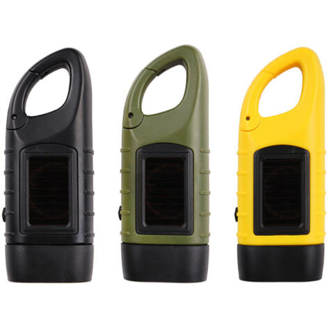 Ensemble de 3 lampes torches d'urgence rechargeables, à manivelle et à énergie solaire. - AquaForge (1/5)