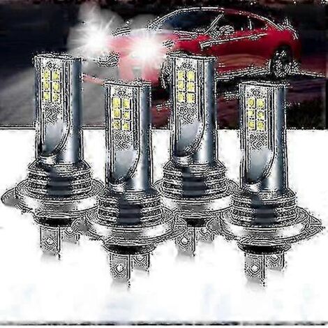 Kit d'ampoules LED H7 pour phares de voiture - 4 ampoules feux de route et feux de croisement 220 W 6000 K blanc 2025[HK]-AquaForge (1/4)