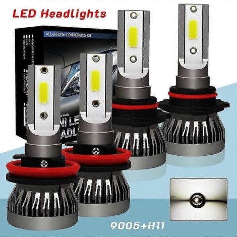 Kit d'ampoules LED H7 pour phares de voiture, étanche, feux de croisement et de route, lumière blanche. - AquaForge (1/2)