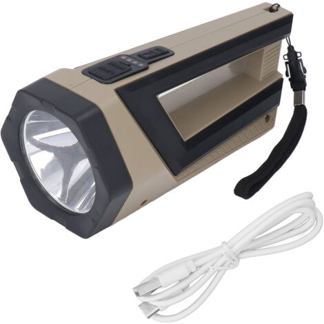 Lampe torche LED portable haute puissance avec indicateur de niveau de batterie, sortie de charge pour téléphone portable et voyant d'avertissement COB rouge. - AquaForge (1/5)