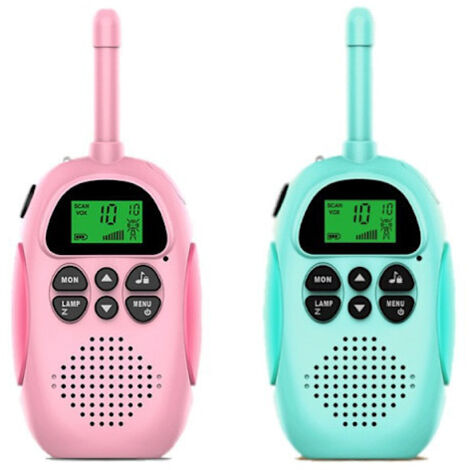 Lot de 2 talkies-walkies pour enfants, 22 canaux, écran LCD, fonction VOX, longue portée (3 km), pour garçons et filles de 3 à 12 ans.-AquaForge (1/5)