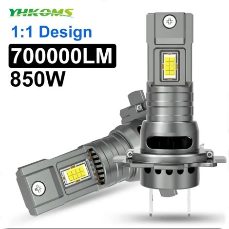 Ampoule LED YHKOMS 850 W Canbus H7 pour phares de voiture, format mini 1:1, 6000 K, 700 000 lm, feu antibrouillard automobile, CSP, sans fil, avec Ve-AquaForge (1/5)