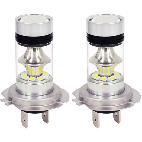 2 ampoules LED blanches H7 3030 100 W pour phares ou feux antibrouillard de voiture (remplacement) - AquaForge