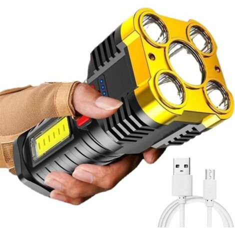 Lampe torche LED ultra-lumineuse, puissance de pointe à cinq cœurs - AquaForge (1/5)