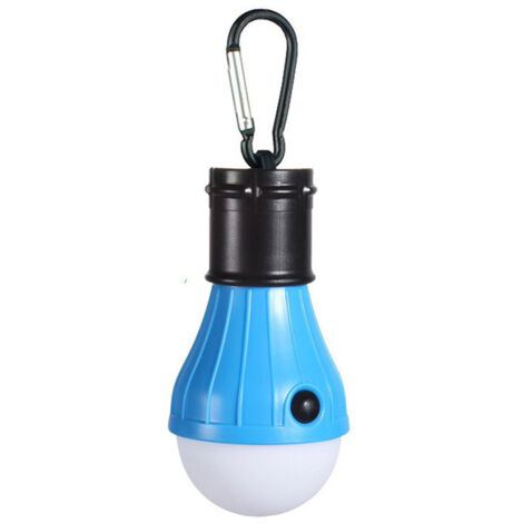 Lanterne de camping bleue, lampe LED portable, alimentée par piles, étanche, idéale pour les situations d'urgence nocturnes, avec 3 modes d'éclairage et un design ludique - AquaForge (1/3)