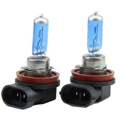Lot de 2 ampoules halogènes xénon H11 100W blanc ultra-brillant pour phares de voiture - État impeccable - AquaForge (1/5)