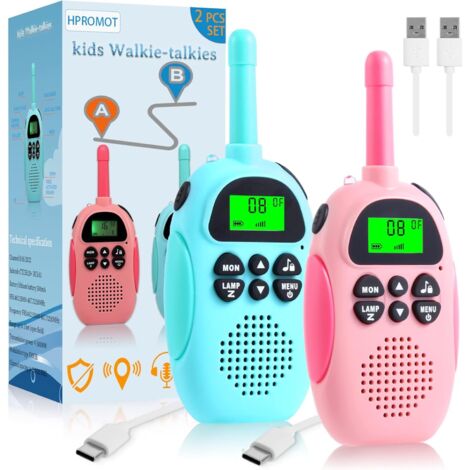 Talkies-walkies pour enfants, lot de 2 talkies-walkies rechargeables pour enfants, rose et bleu-AquaForge (1/5)