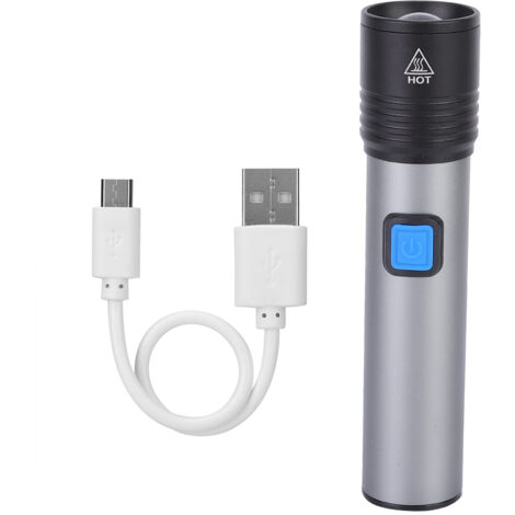 Lampe torche LED étanche rechargeable par USB, réglable, idéale pour le camping et les activités de plein air. - AquaForge (1/5)