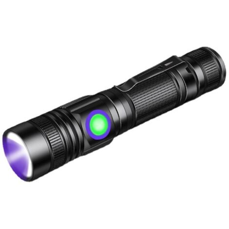 Lampe torche UV à lumière noire 395 nm, rechargeable, en bois, mini lampe ultraviolette LED portable avec clip - AquaForge (1/5)