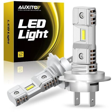 2 ampoules LED H7 avec puce CSP pour phares, sans ventilateur, ultra-lumineuses et puissantes, 12 V, format mini 1:1, phares de voiture extra-plats - AquaForge (1/4)