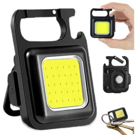 Lampe torche LED - Porte-clés mousqueton de survie noir - FM - AquaForge (1/5)