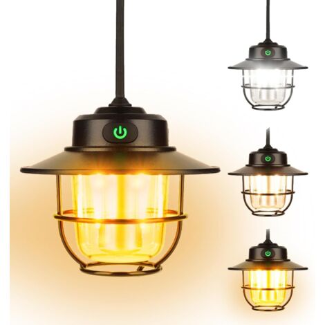 Lampe de camping rechargeable avec intensité réglable en continu et 4 modes d'éclairage, étanche IP65, idéale pour le camping, eme-AquaForge (1/5)