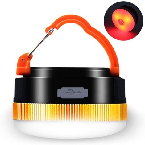 Lanterne de camping solaire portable LED KLB-AquaForge, alimentée par l'énergie solaire et rechargeable via USB. (1/5)