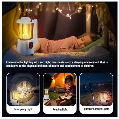 Lanterne de camping avec ampoules rechargeables - Éclairage LED de secours et d'appoint, idéal en cas de panne de courant. - AquaForge (1/4)