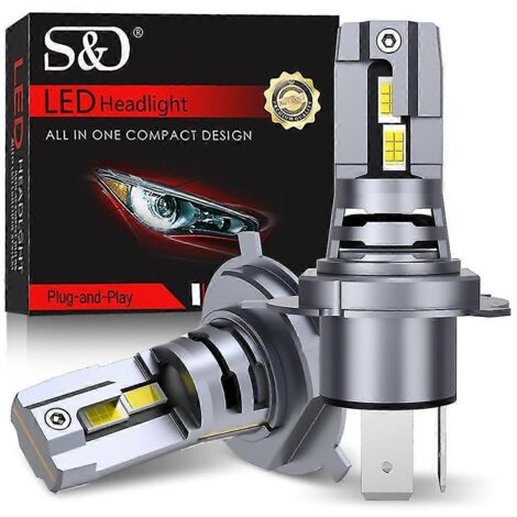 Phares LED H4 Canbus 9003 HB2, 40 000 lm, feux de croisement/route, 120 W, 24 ampoules CSP 3570 Turbo, 12 V, 6 500 K - AquaForge (1/4)