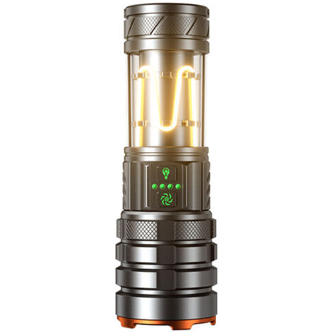 Lampe torche LED ultra-lumineuse et rechargeable avec zoom, 11 modes d'éclairage, longue autonomie, étanche, idéale pour le camping - AquaForge (1/4)