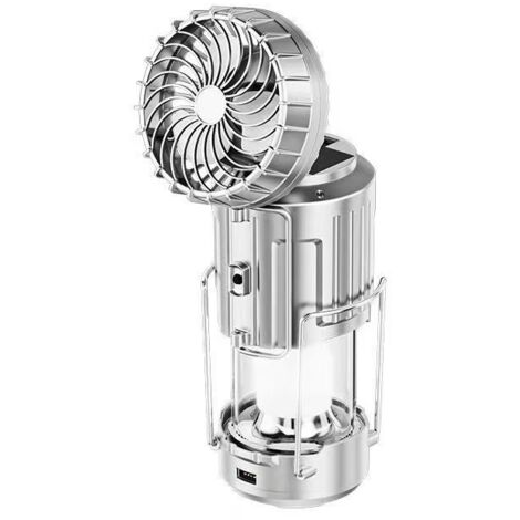 Lanterne de camping portable avec ventilateur solaire pour une utilisation en extérieur, extensible, peut être suspendue et transportée - AquaForge
